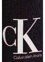 Dětské tepláky Calvin Klein Jeans černá barva, vzorované