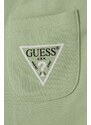 Dětské bavlněné šortky Guess zelená barva, nastavitelný pas
