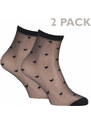 Tamaris Černé vzorované silonkové ponožky 99514P2 - dvojbalení