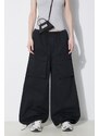 Kalhoty MM6 Maison Margiela dámské, černá barva, široké, high waist, S52KA0478