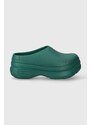 Pantofle adidas Originals Adifom Stan Mule W dámské, zelená barva, na platformě, IE0481
