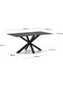 Černý skleněný jídelní stůl Kave Home Argo 160 x 90 cm