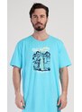 Cool Comics Pánská noční košile s krátkým rukávem California - modrá