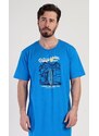 Cool Comics Pánská noční košile s krátkým rukávem California - modrá