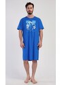 Cool Comics Pánská noční košile s krátkým rukávem Mountain - modrá