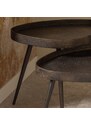 Hoorns Set dvou konferenčních stolků Educro 71x52 / 54x41 cm s bronzovým dekorem