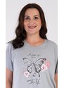 Vienetta Dámská noční košile s krátkým rukávem Motýl - lososová