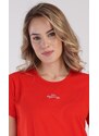 Vienetta Dámská noční košile s krátkým rukávem Alenka - červená