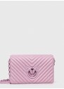 Kožená kabelka Pinko fialová barva, 100063.A0VM