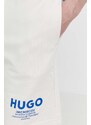Bavlněné šortky Hugo Blue béžová barva