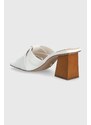 Kožené pantofle Steve Madden Amsterdam dámské, bílá barva, na podpatku, SM11003057