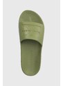 Pantofle Calvin Klein Jeans SLIDE MONOGRAM DEBOSSED EVA pánské, zelená barva, YM0YM00060
