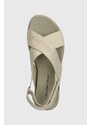 Sandály Calvin Klein Jeans FLATFORM SANDAL SLING IN MR dámské, béžová barva, na platformě, YW0YW01362