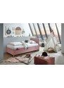 Růžová manšestrová postel Meise Möbel Cool 140 x 200 cm s úložným prostorem