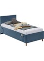Modrá manšestrová postel Meise Möbel Cool 90 x 200 cm