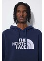 Bavlněná mikina The North Face M Drew Peak Pullover Hoodie pánská, tmavomodrá barva, s kapucí, s aplikací, NF00AHJY8K21