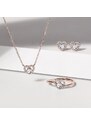 Diamantový náhrdelník srdce z růžového zlata KLENOTA N0856204