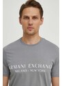 Tričko Armani Exchange šedá barva, s potiskem, 8NZT72 Z8H4Z NOS