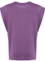 Trendyol Dark Purple 100% Cotton Padded Basic Crew Neck Knitted T-Shirt