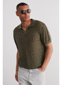 Trendyol Khaki Relaxed Limited Edition Short Sleeve Polo Neck Knitwear T-shirt