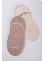 Calvin Klein Dámské béžové balerínkové ponožky Footie Mid-Cut - dvojbalení
