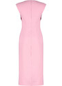 Trendyol Pink Body Wrap V-Neck Slit Detailed Woven Midi Dress