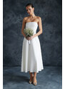 Trendyol Bridal White Waist Opening/Skater Wedding/Wedding Long Evening Evening Dress