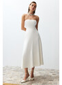 Trendyol Bridal White Waist Opening/Skater Wedding/Wedding Long Evening Evening Dress