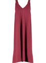 Trendyol Claret Red Comfortable Cut Midi Woven Dress