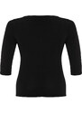 Trendyol Curve Black Heart Collar Body-Sitting Knitted Blouse