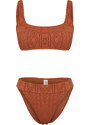 Trendyol Brown Bralette Textured Regular Bikini Set