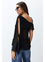 Trendyol Black Sheer Chiffon Woven Blouse