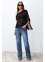 Trendyol Black Sheer Chiffon Woven Blouse