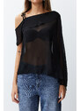 Trendyol Black Sheer Chiffon Woven Blouse