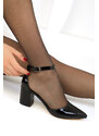 Soho Women's Black Patent Leather Classic Heeled Shoes 16823