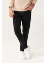Avva Men's Black Straight Washed Flexible Slim Fit Slim Fit Jeans