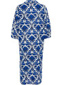 Trendyol Ethnic Pattern Wide Fit Midi Woven 100% Cotton Beach Dress