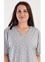 Vienetta Dámská noční košile s krátkým rukávem Dominika - šedá