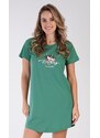 Vienetta Dámská noční košile s krátkým rukávem Beautiful - smaragdová
