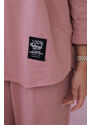 K-Fashion Bavlněná mikina kalhoty set tmavě růžová