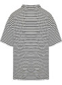 Trendyol Ecru Oversize/Wide Cut Limited Edition Striped Textured Polo Collar T-shirt