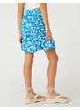 Koton Floral Mini Skirt Gathered Ruffles