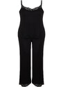 Trendyol Curve Black Lace Detailed Knitted Pajamas Set