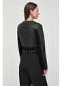 Kožená bunda Pinko dámská, černá barva, přechodná, 103517 A1WK