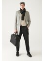 Avva Men's Light Gray Slit Woolen Cachet Comfort Fit Comfort Cut Coat