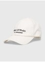 Bavlněná baseballová čepice Marc O'Polo bílá barva, s aplikací
