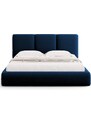 Královsky modrá sametová dvoulůžková postel Windsor & Co Horizon 160 x 200 cm s úložným prostorem