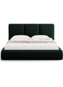Lahvově zelená sametová dvoulůžková postel Windsor & Co Horizon 200 x 200 cm s úložným prostorem