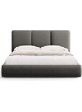 Světle šedá sametová dvoulůžková postel Windsor & Co Horizon 160 x 200 cm s úložným prostorem