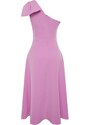 Trendyol Pink Bow Detailed Woven Elegant Evening Dress